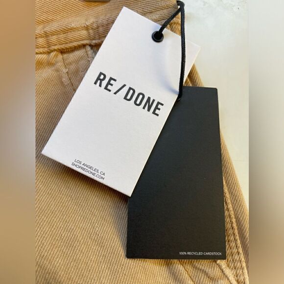 RE/DONE utility cargo jeans khaki Size 26 see measurements Straight Leg - Picture 9 of 11